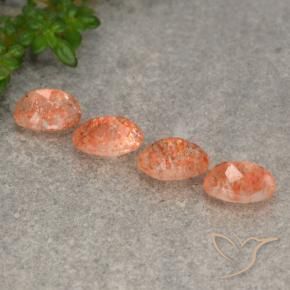 2.04 ct natürliche rötlich-orange Sonnenstein-Edelsteine, Oval, Lichtdurchlässig