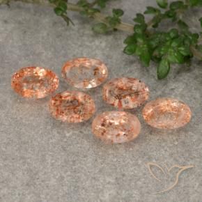 3.29 ct natürliche rötlich-orange Sonnenstein-Edelsteine, Oval, Lichtdurchlässig