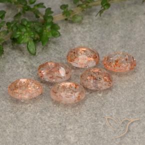 3.29 ct natürliche rötlich-orange Sonnenstein-Edelsteine, Oval, Lichtdurchlässig