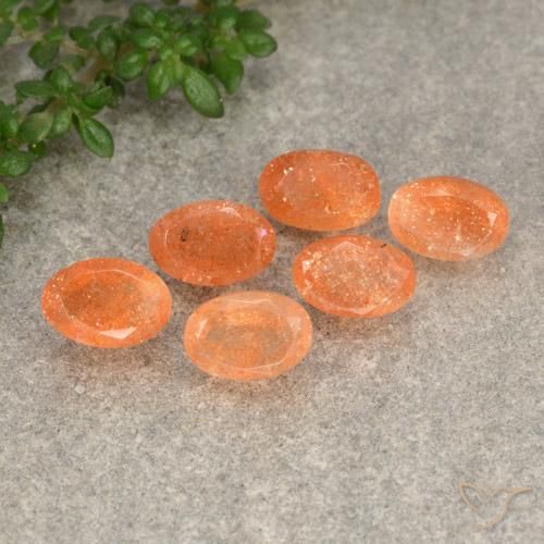3.32ctw Natürlicher Yam Orange Sonnenstein, Oval, Lichtdurchlässig