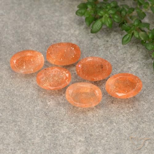 3.32 ct natürliche Yam Orange Sonnenstein-Edelsteine, Oval, Lichtdurchlässig