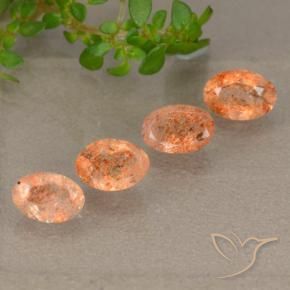 2.04 ct natürliche Warmes Orange Sonnenstein-Edelsteine, Oval, Lichtdurchlässig
