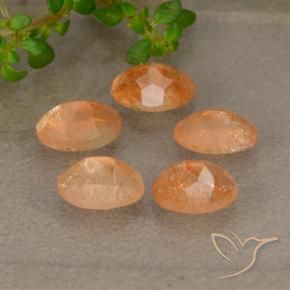2.47 ct natürliche rötlich-orange Sonnenstein-Edelsteine, Oval, Lichtdurchlässig