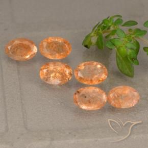 3.03 ct natürliche tieforange Sonnenstein-Edelsteine, Oval, Lichtdurchlässig