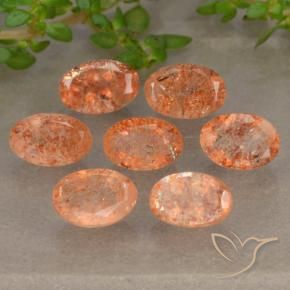 3.92 ct natürliche Mittel-Hellorange Sonnenstein-Edelsteine, Oval, Lichtdurchlässig
