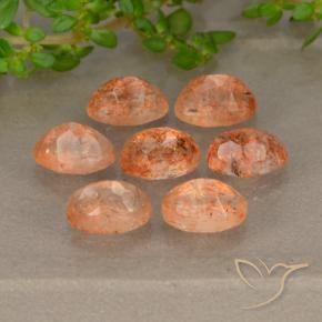 3.92 ct natürliche Mittel-Hellorange Sonnenstein-Edelsteine, Oval, Lichtdurchlässig