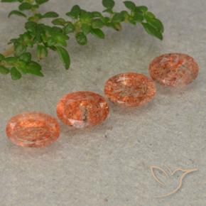 2.20 ct natürliche Mittelorange Sonnenstein-Edelsteine, Oval, Lichtdurchlässig
