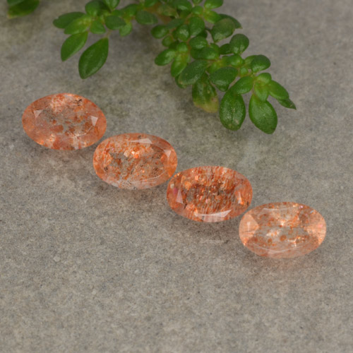 2,18 ct natürliche orangefarbener Sonnenstein-Edelsteine, Oval Schliff, Lichtdurchlässig