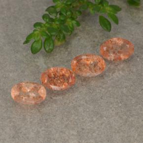 2,18 ct natürliche orangefarbener Sonnenstein-Edelsteine, Oval Schliff, Lichtdurchlässig