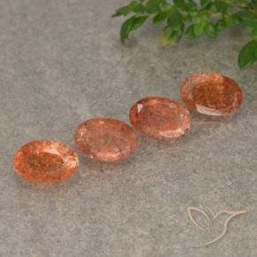 2.09 ct natürliche Yam Orange Sonnenstein-Edelsteine, Oval, Lichtdurchlässig