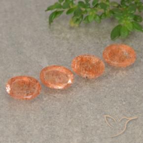 2.07 ct natürliche rötlich-orange Sonnenstein-Edelsteine, Oval, Lichtdurchlässig