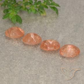 2.07 ct natürliche rötlich-orange Sonnenstein-Edelsteine, Oval, Lichtdurchlässig