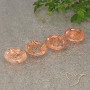 2.57 ct natürliche hellorange Sonnenstein-Edelsteine, Oval, Lichtdurchlässig