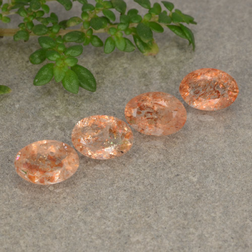 1,67 ct natürliche orangefarbener Sonnenstein-Edelsteine, Oval Schliff, Lichtdurchlässig