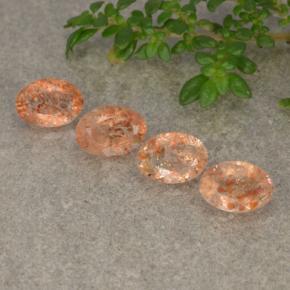 1,67 ct natürliche orangefarbener Sonnenstein-Edelsteine, Oval Schliff, Lichtdurchlässig