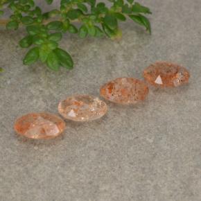 1,67 ct natürliche orangefarbener Sonnenstein-Edelsteine, Oval Schliff, Lichtdurchlässig