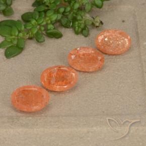 2.36 ct natürliche Mittelorange Sonnenstein-Edelsteine, Oval, Lichtdurchlässig