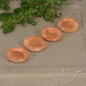 2.26 ct natürliche Warme Aprikosenorange Sonnenstein-Edelsteine, Oval, Lichtdurchlässig