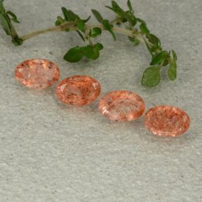 2,05 ct natürliche orangefarbener Sonnenstein-Edelsteine, Oval Schliff, Lichtdurchlässig