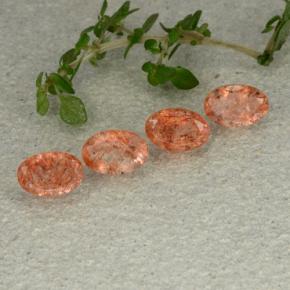 2,05 ct natürliche orangefarbener Sonnenstein-Edelsteine, Oval Schliff, Lichtdurchlässig