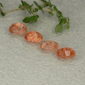 2,05 ct natürliche orangefarbener Sonnenstein-Edelsteine, Oval Schliff, Lichtdurchlässig