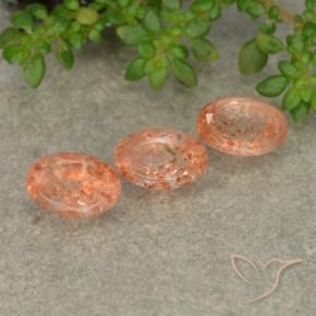 1.86 ct natürliche Ingwer-Orange Sonnenstein-Edelsteine, Oval, Lichtdurchlässig