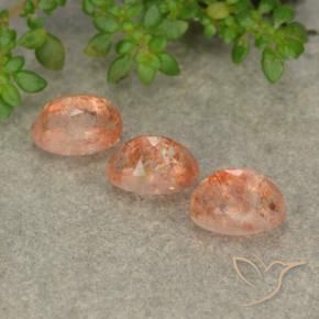 1.86 ct natürliche Ingwer-Orange Sonnenstein-Edelsteine, Oval, Lichtdurchlässig