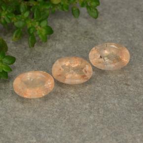 1,52 ct natürliche orangefarbener Sonnenstein-Edelsteine, Oval Schliff, Lichtdurchlässig