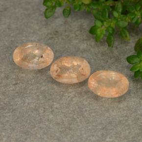 1,52 ct natürliche orangefarbener Sonnenstein-Edelsteine, Oval Schliff, Lichtdurchlässig