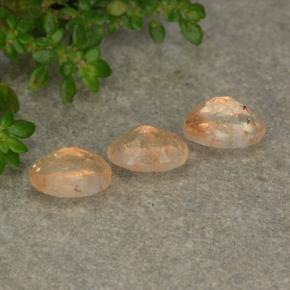 1,52 ct natürliche orangefarbener Sonnenstein-Edelsteine, Oval Schliff, Lichtdurchlässig