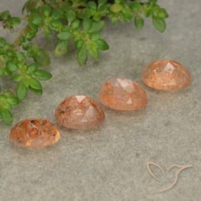 2.23 ct natürliche rötlich-orange Sonnenstein-Edelsteine, Oval, Lichtdurchlässig