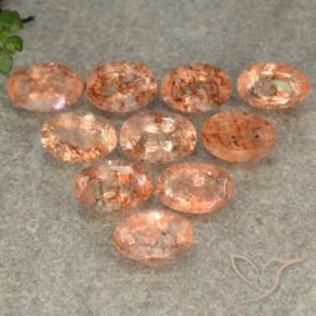 5.13 ct natürliche rötlich-orange Sonnenstein-Edelsteine, Oval, Lichtdurchlässig