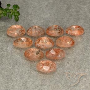 5.13 ct natürliche rötlich-orange Sonnenstein-Edelsteine, Oval, Lichtdurchlässig