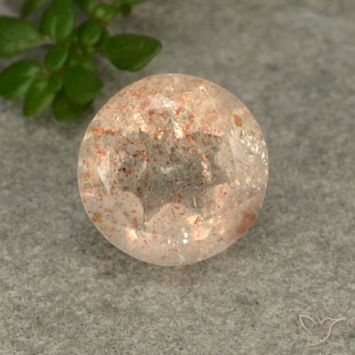 2.88ct Natürlicher Helle Tigerorange Sonnenstein, Runden, Lichtdurchlässig