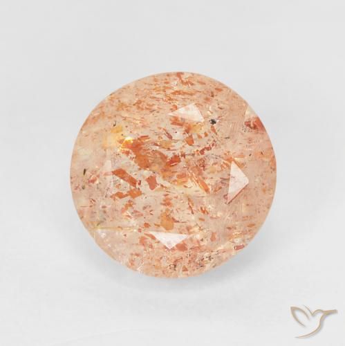 2.45ct Natürlicher hellorange Sonnenstein, Runden, Lichtdurchlässig