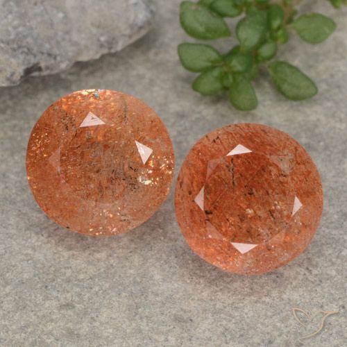 4.75ctw Natürlicher Grapefruit-Orange Sonnenstein, Runden, Lichtdurchlässig