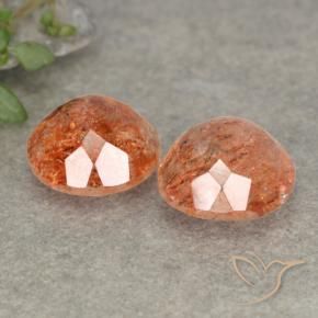 4.94 ct natürliche rötlich-orange Sonnenstein-Edelsteine, Runden, Lichtdurchlässig