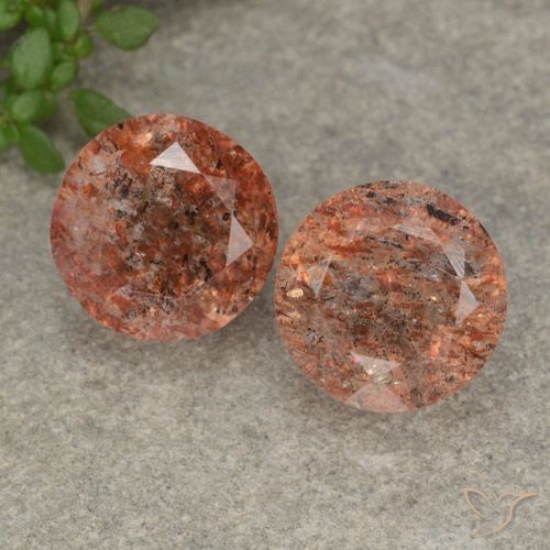 6.16ctw Natürlicher Grapefruit-Orange Sonnenstein, Runden, Lichtdurchlässig