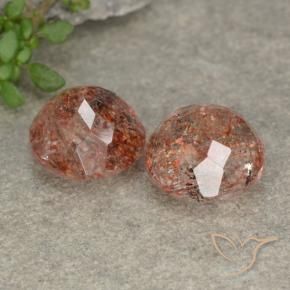 6.16 ct natürliche Grapefruit-Orange Sonnenstein-Edelsteine, Runden, Lichtdurchlässig