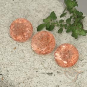 7.06 ct natürliche Mittel-Hellorange Sonnenstein-Edelsteine, Runden, Lichtdurchlässig