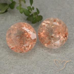 5.51 ct natürliche hellorange Sonnenstein-Edelsteine, Runden, Lichtdurchlässig