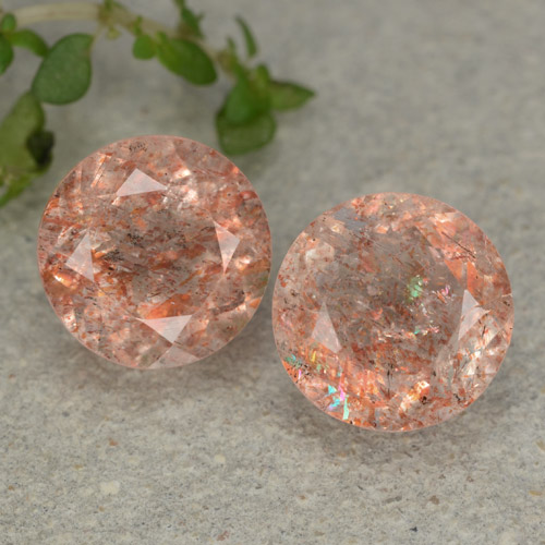 5,50 ct natürliche orangefarbener Sonnenstein-Edelsteine, Rundschliff, Lichtdurchlässig