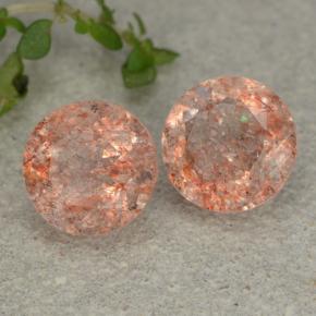 5,50 ct natürliche orangefarbener Sonnenstein-Edelsteine, Rundschliff, Lichtdurchlässig