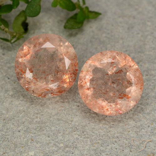 4.98ctw Natürlicher hellorange Sonnenstein, Runden, Lichtdurchlässig