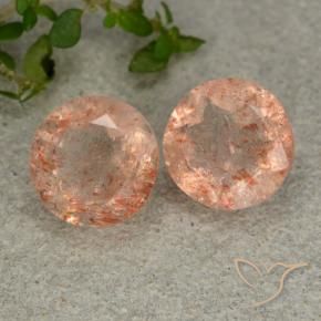 4.98 ct natürliche hellorange Sonnenstein-Edelsteine, Runden, Lichtdurchlässig