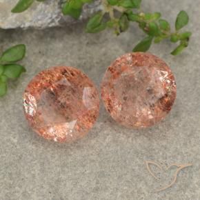 5.42 ct natürliche Mittelrosa Sonnenstein-Edelsteine, Runden, Lichtdurchlässig
