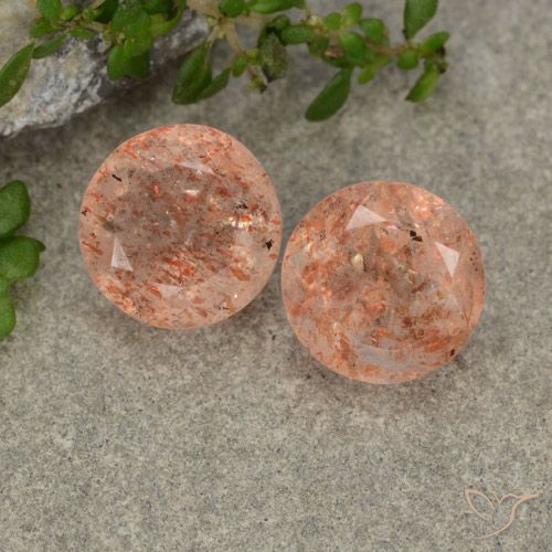 5.79ctw Natürlicher Mittel-Hellorange Sonnenstein, Runden, Lichtdurchlässig