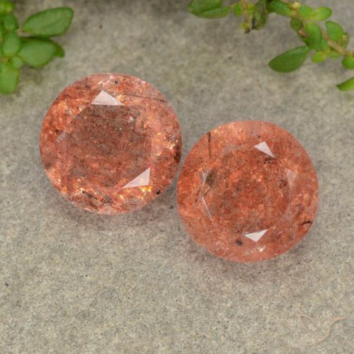 4.92ctw Natürlicher Grapefruit-Orange Sonnenstein, Runden, Lichtdurchlässig