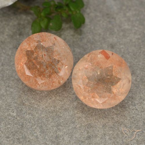 5.76ctw Natürlicher Mittel-Hellorange Sonnenstein, Runden, Lichtdurchlässig
