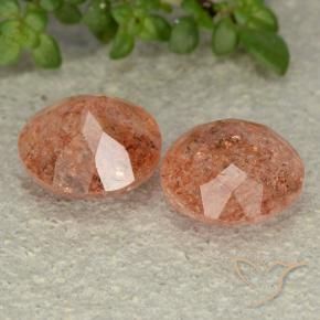 4.71 ct natürliche rötlich-orange Sonnenstein-Edelsteine, Runden, Lichtdurchlässig